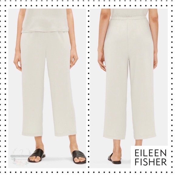 NWT Eileen Fisher - System Silk Georgette Crepe Cropped Pants XXL - Picture 1 of 12